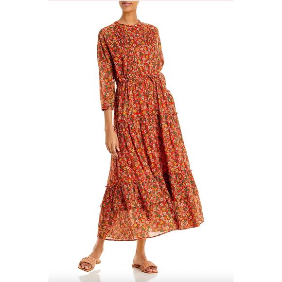 Women's Banjanan Bazaar Floral Maxi Dress size XS Prairie Bohemian Quiet Luxury - Picture 1 of 5